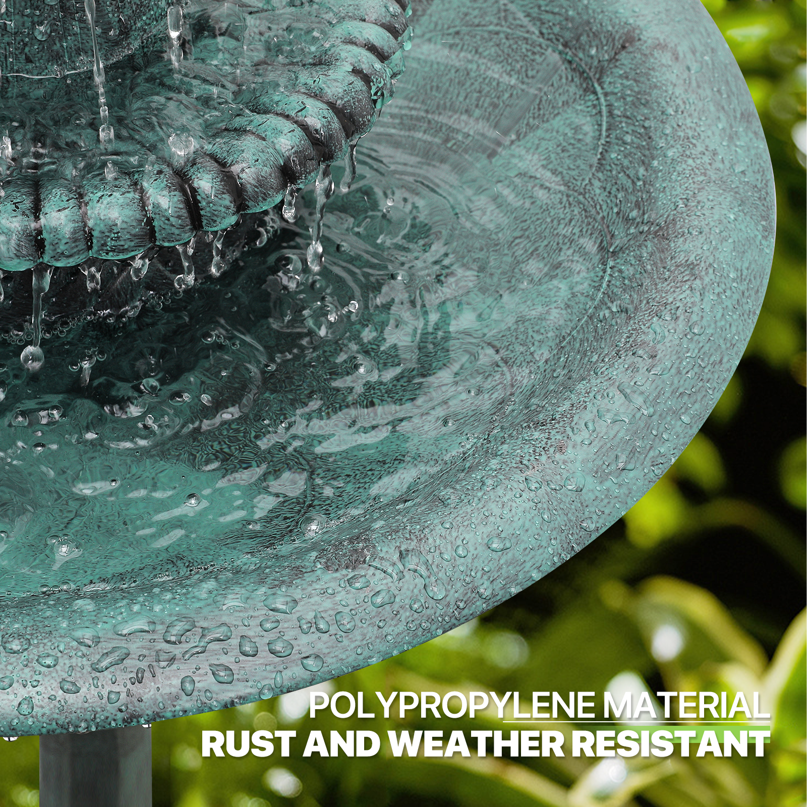 35" Tall Pedestal Outdoor Fountain Electric Birdbath Garden Patio Backyard Décor