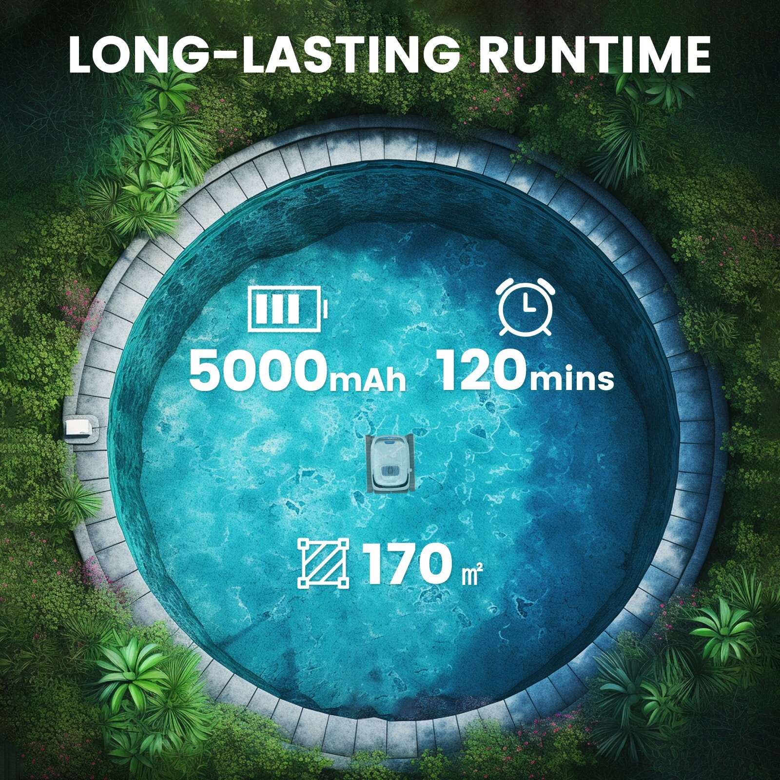 AIRROBO PC10 Cordless Pool Vacuum Robotic Pool Cleaner Wall Climbing