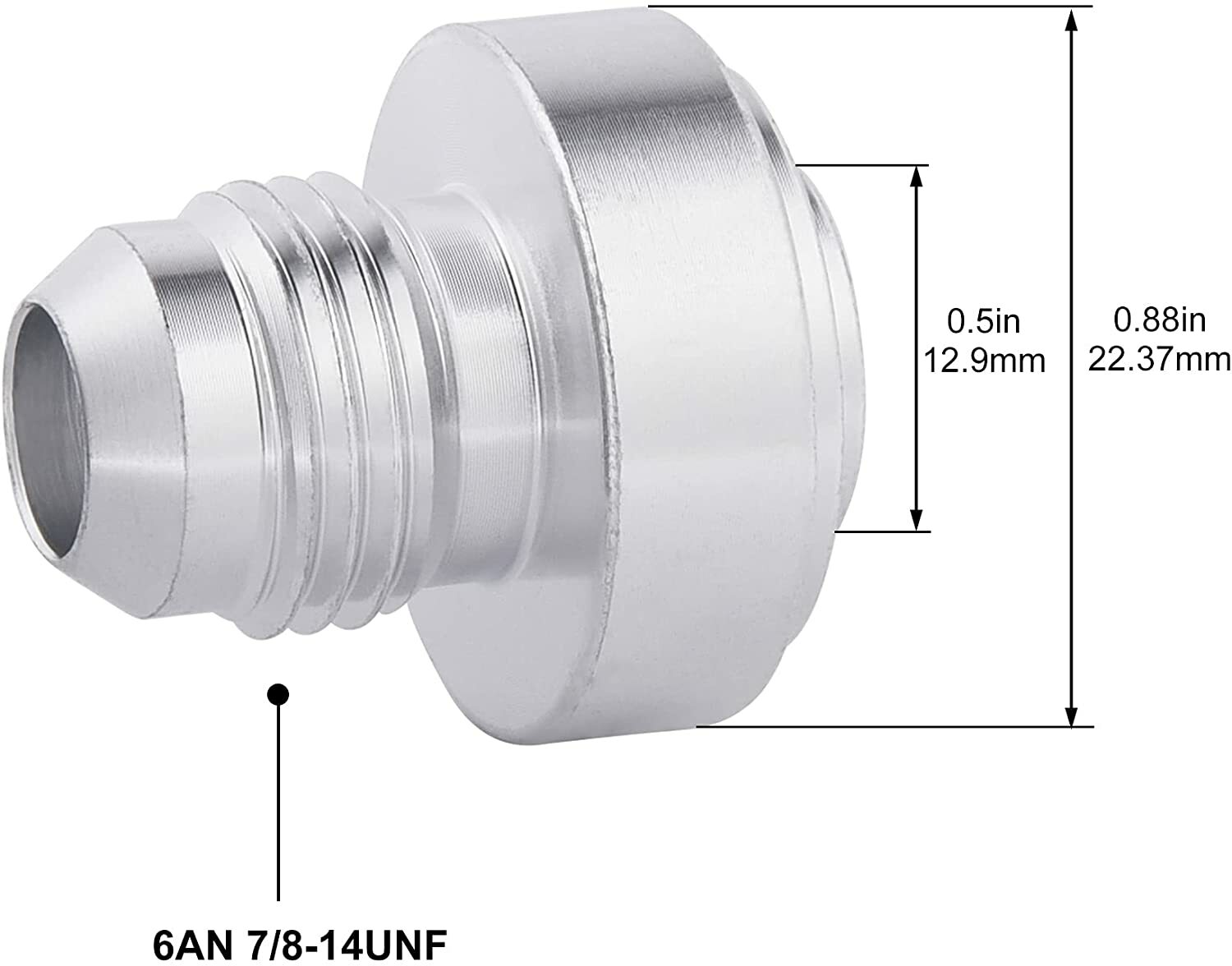 2 × 6AN 8AN 10AN Male Weld On Fitting Bung Fits Hose Adapter Fuel Oil Aluminum