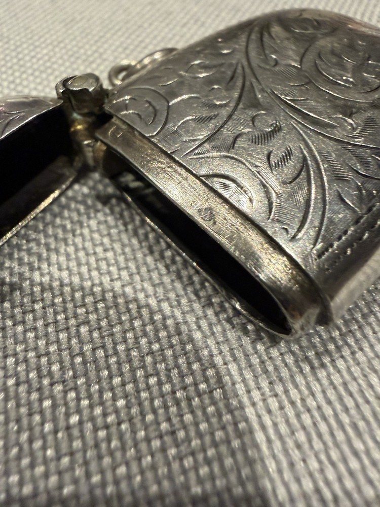 Antique Solid Silver Vesta Case, Birmingham