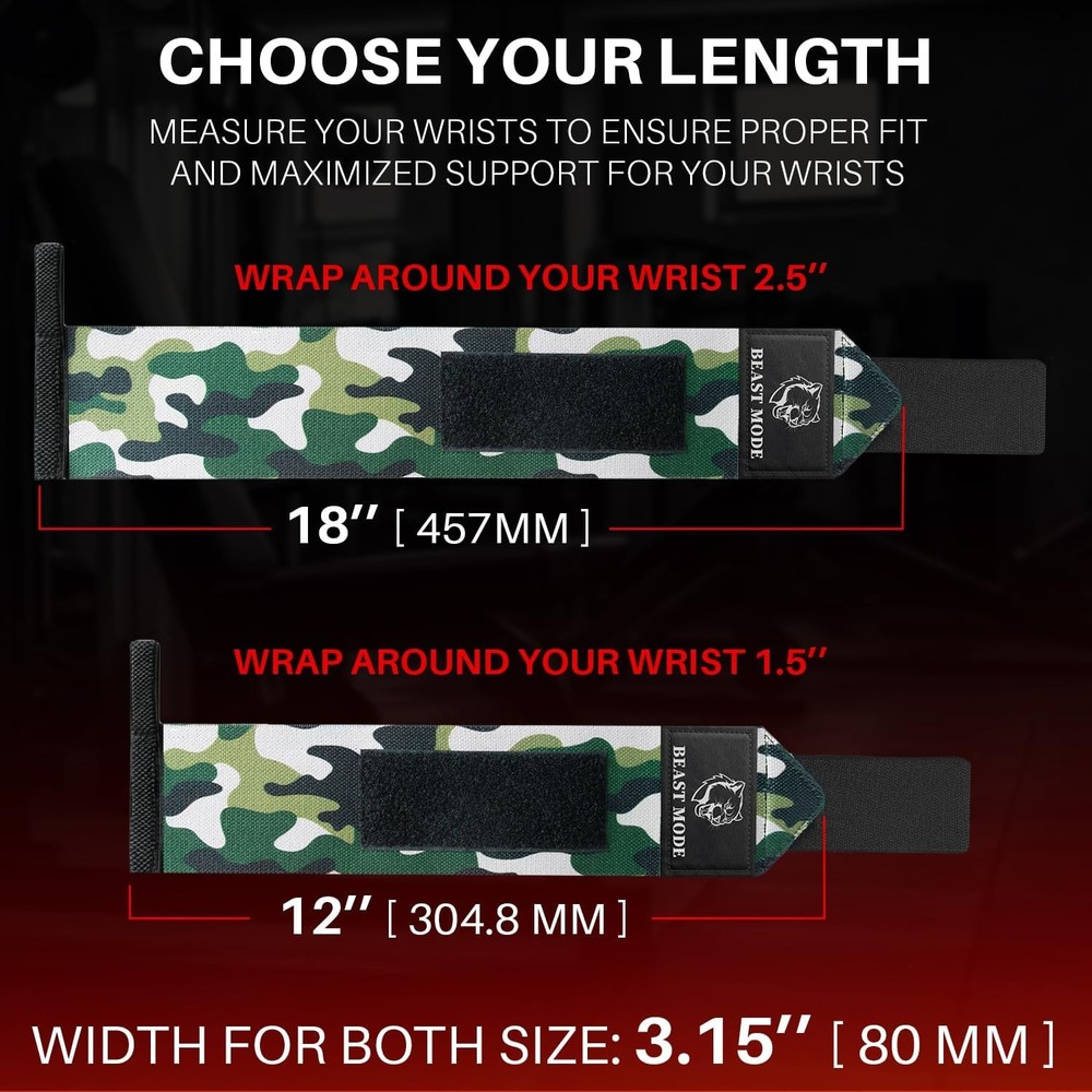 Heavy duty wrist wraps for weightlifting