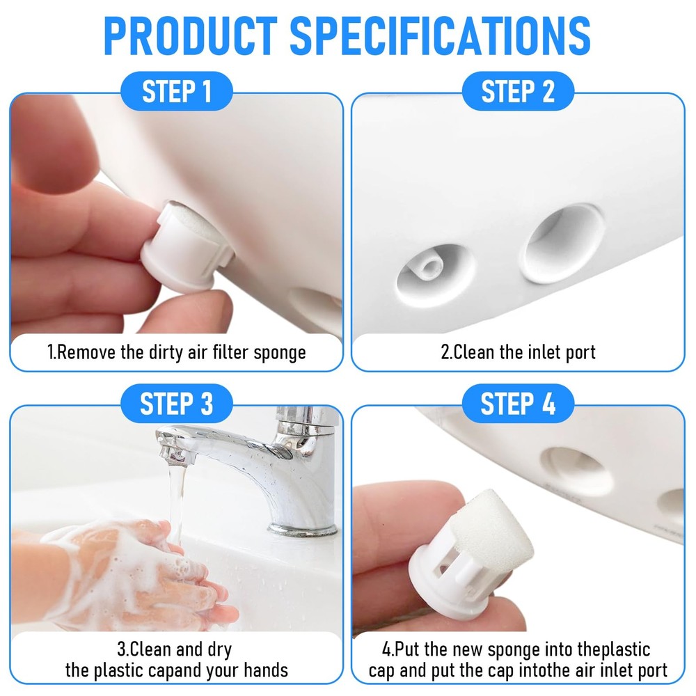 Dirvcp Air Filter Sponge, Compressor Replacement System, Round White