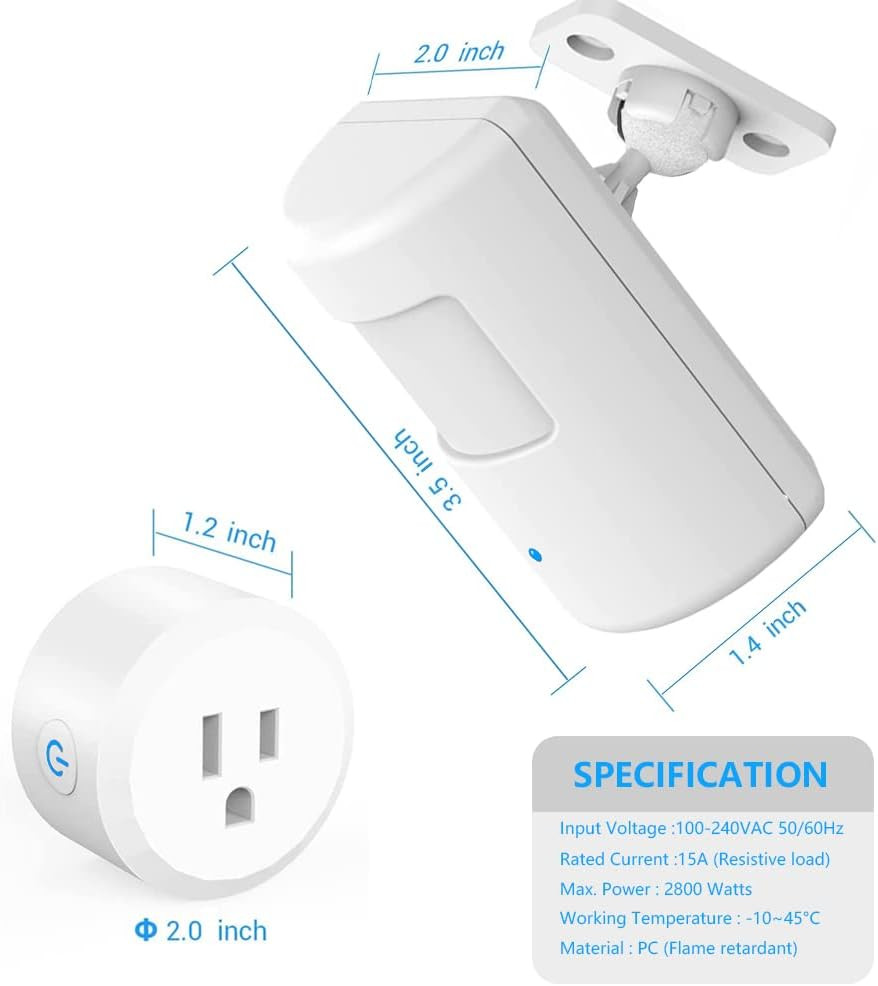 Upgraded Plug-In Motion Activated Light Control, Souphran Wireless Motion Detect