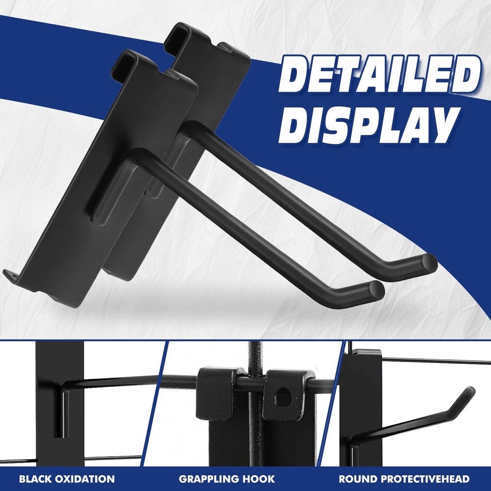 20 Pack 4 Inch Grid Wall Hooks Grid Panel Display Storage Black Retail