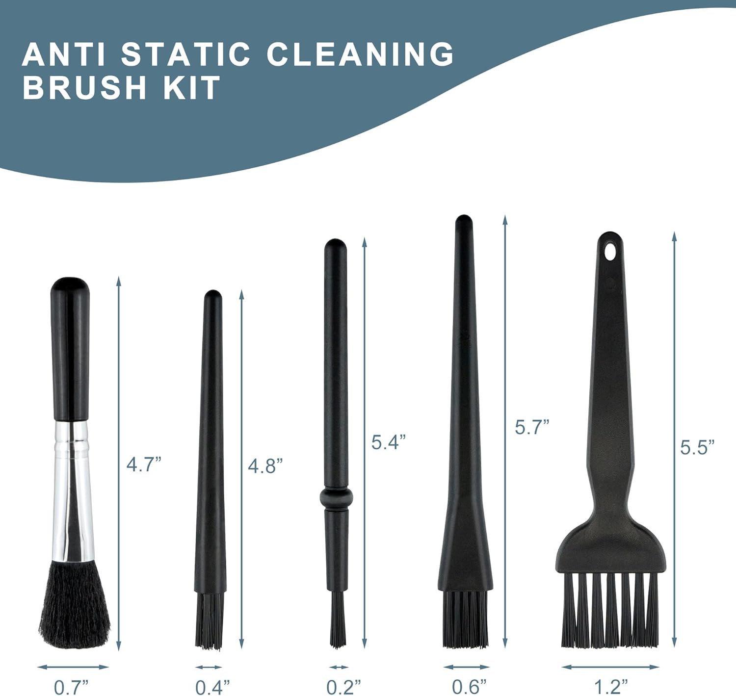 5 PCS Mini Keyboard Cleaning Brush Anti-Static for PC Motherboard Camera