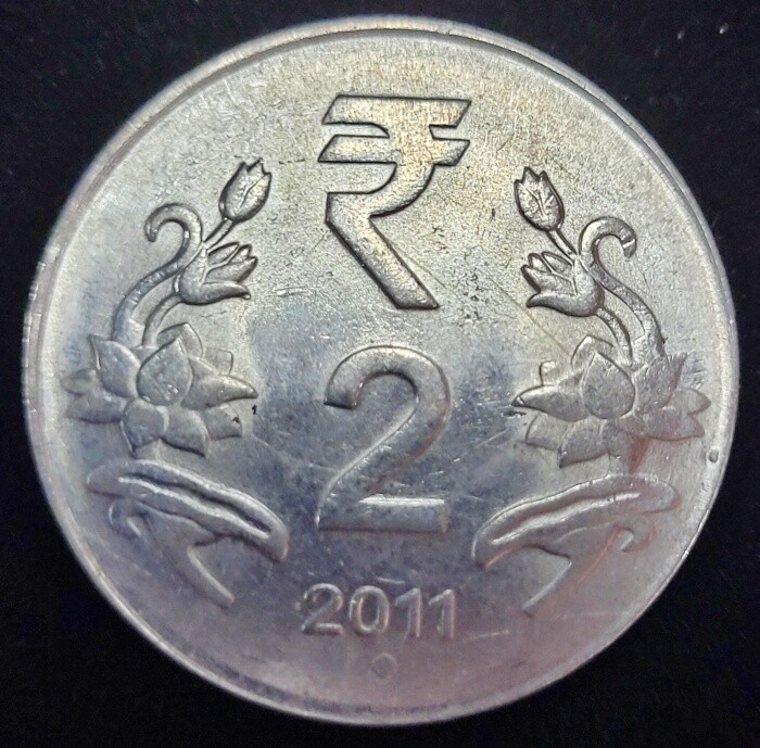 2011 INDIA 2 RUPEES CIRCULATED COIN