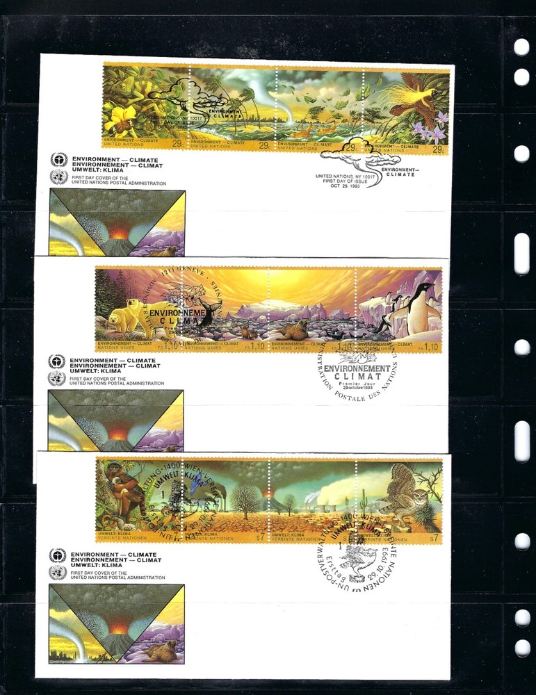 1993 Environment/Climate FDC's UNPA Cachet - Mint Condition (671)