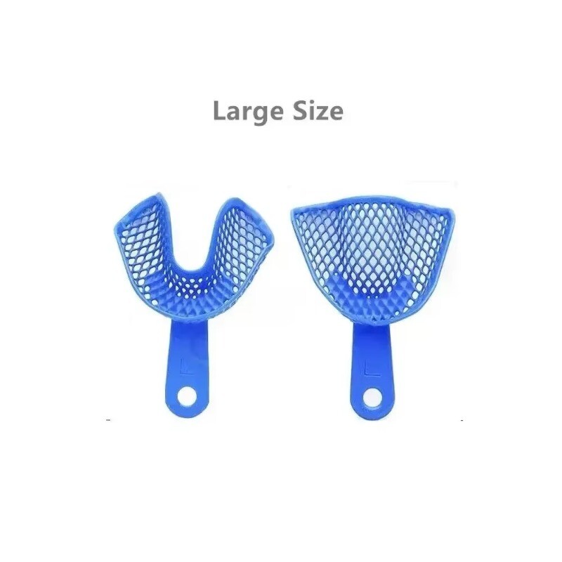 Premium Dental Plastic-Steel Impression Trays Mesh Shape Precise Sizes 2Pcs/Set