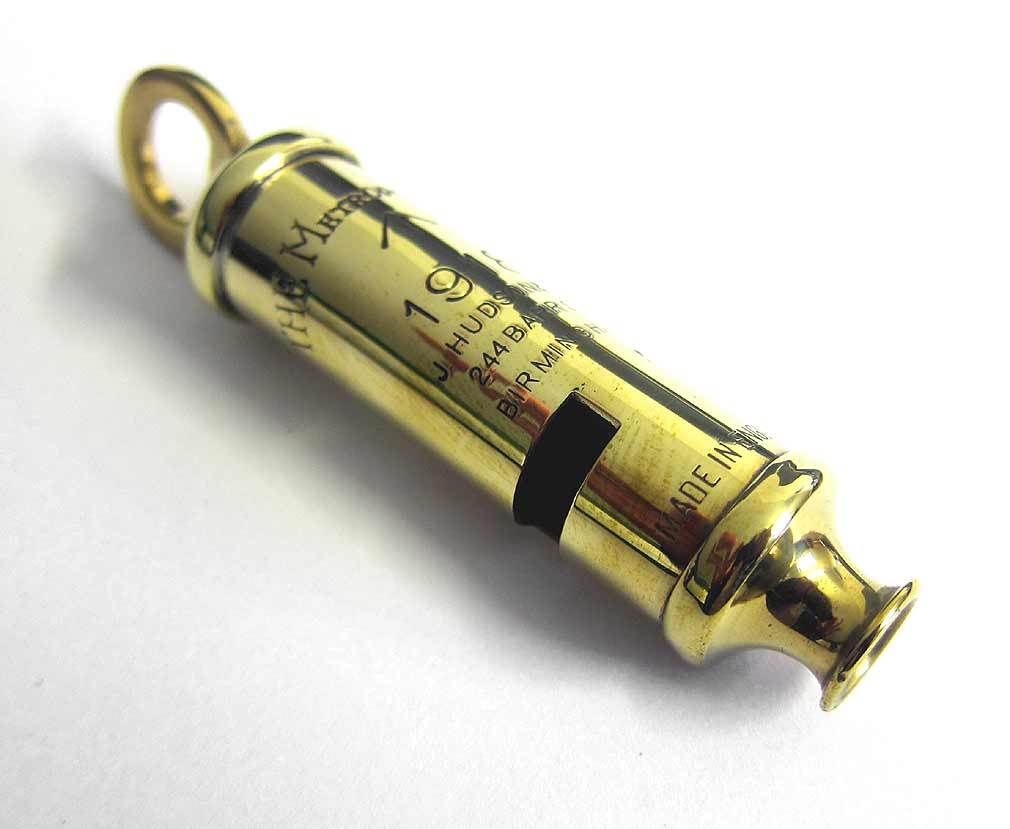 British WW1 Army Whistle Trench RFC RAF WWI Brass US USA 1914 -1918 Hudson