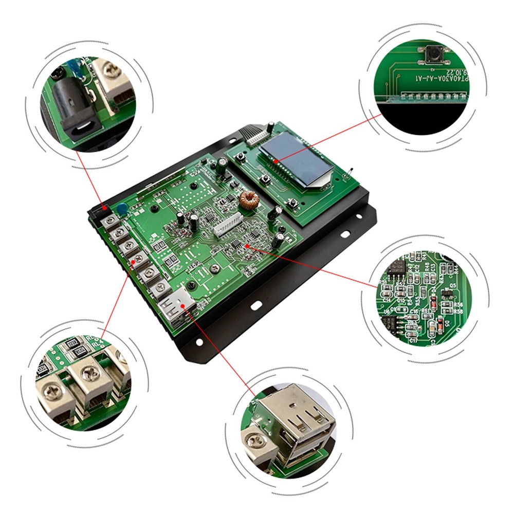 MPPT AUTO Dual USB Wind Solar Hybrid Charge Controller Charger 12V-60V E