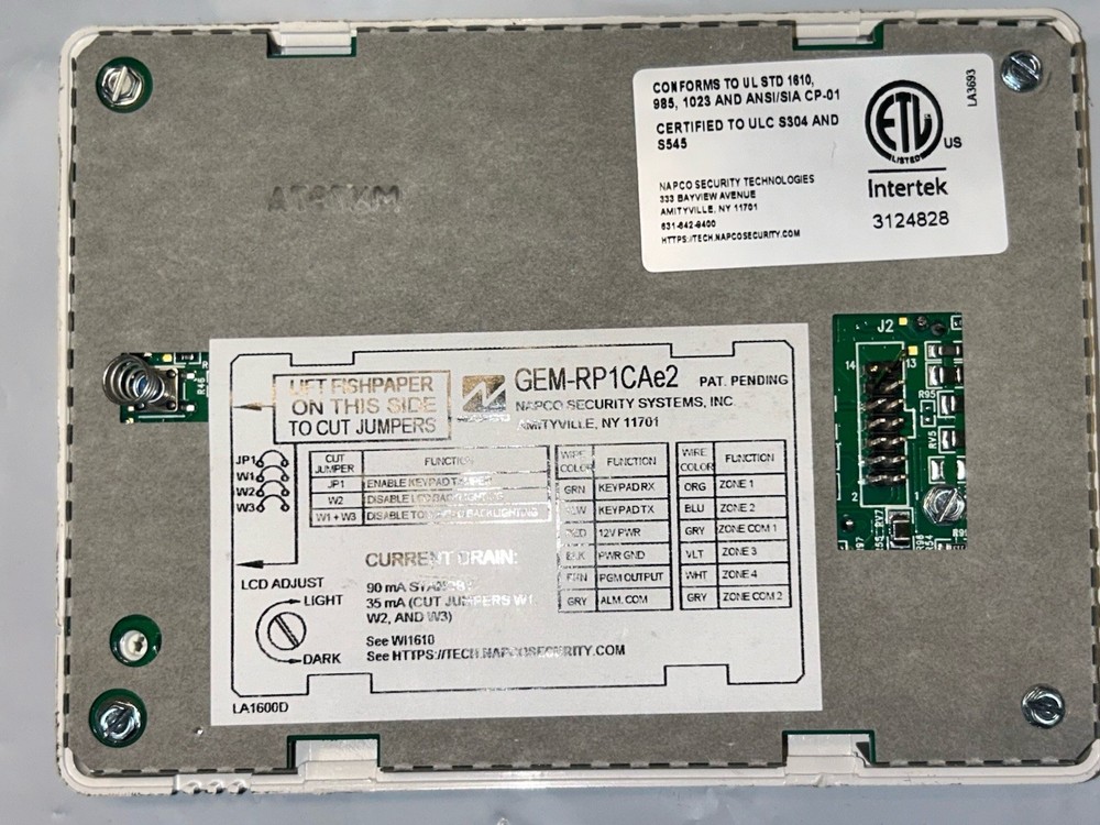 Napco Gemini Alphanumeric Keypad (GEM-RP1CAE2)