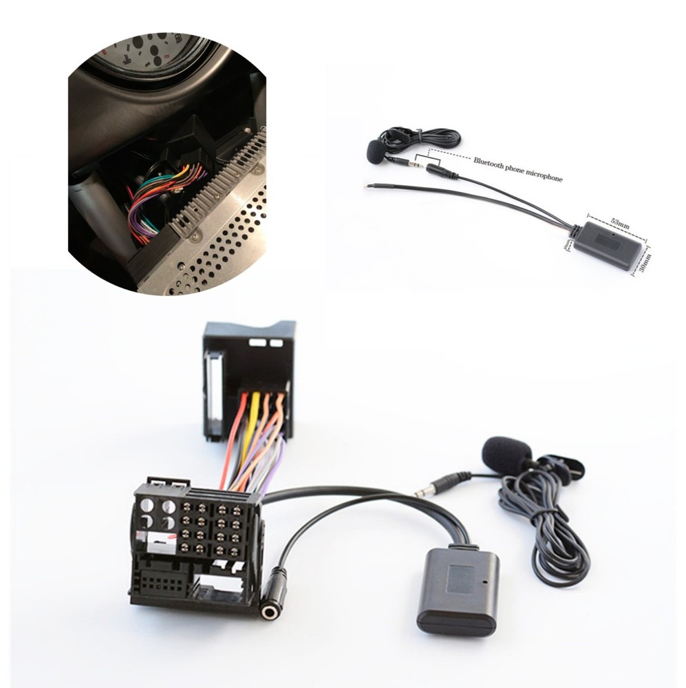 12Pin Car AUX Bluetooth 5.0 Adapter Module Cable + Mic For BMW Z4 X3 E83 E85 E86