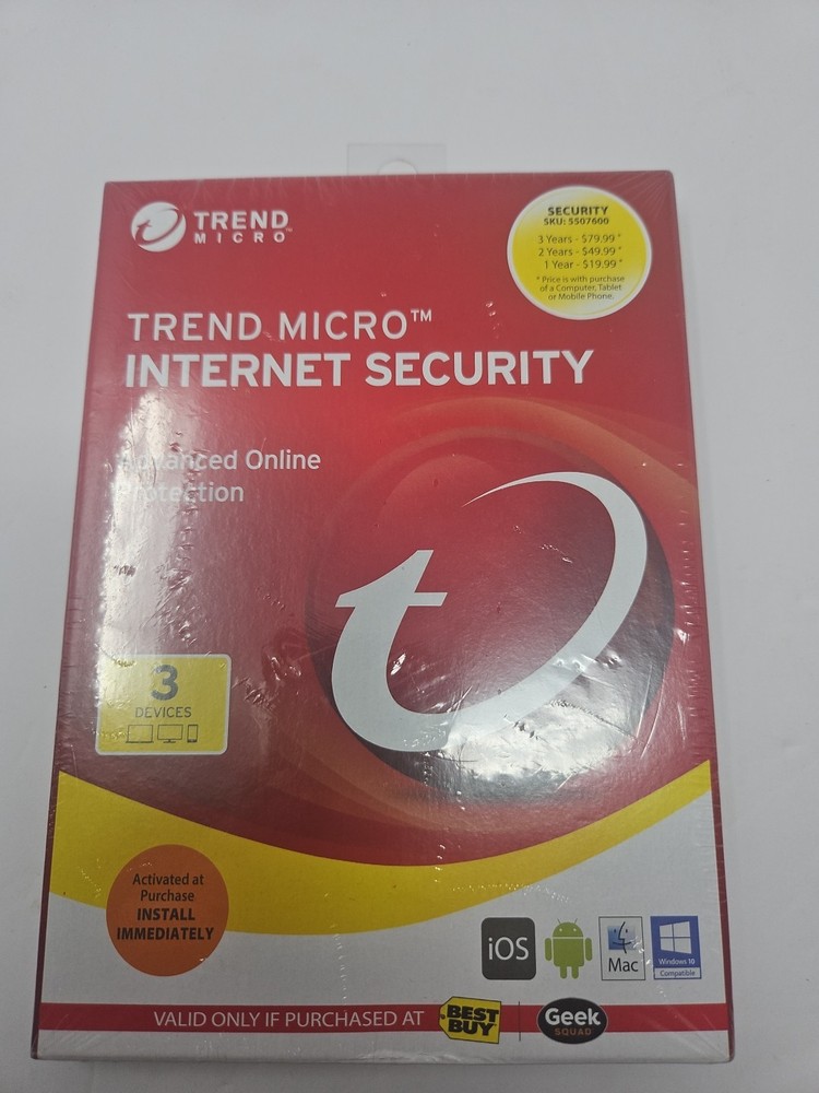 New Trend Micro Internet Security Advanced Online Protection. 3 Device Protector
