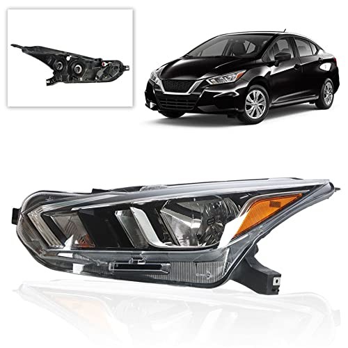 Headlight Assembly Left Side Replacement for Versa 2020 2021 Halogen Headlamp