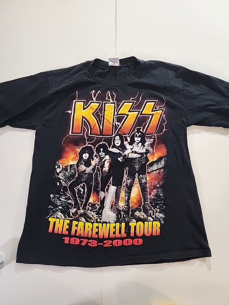 KISS The Farewell 1973-2000 Concert T-Shirt Sz LG Tour Dates Single Stitch RARE
