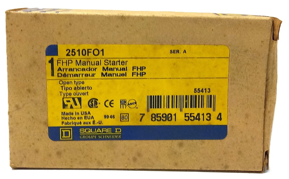 Square D 2510FO1 277 V AC 16 A Open Type Motor Starting Switch