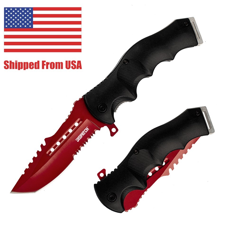 8"Spring Assisted Tactical Pocket Knife Folding Survival Hunting Knife with Clip