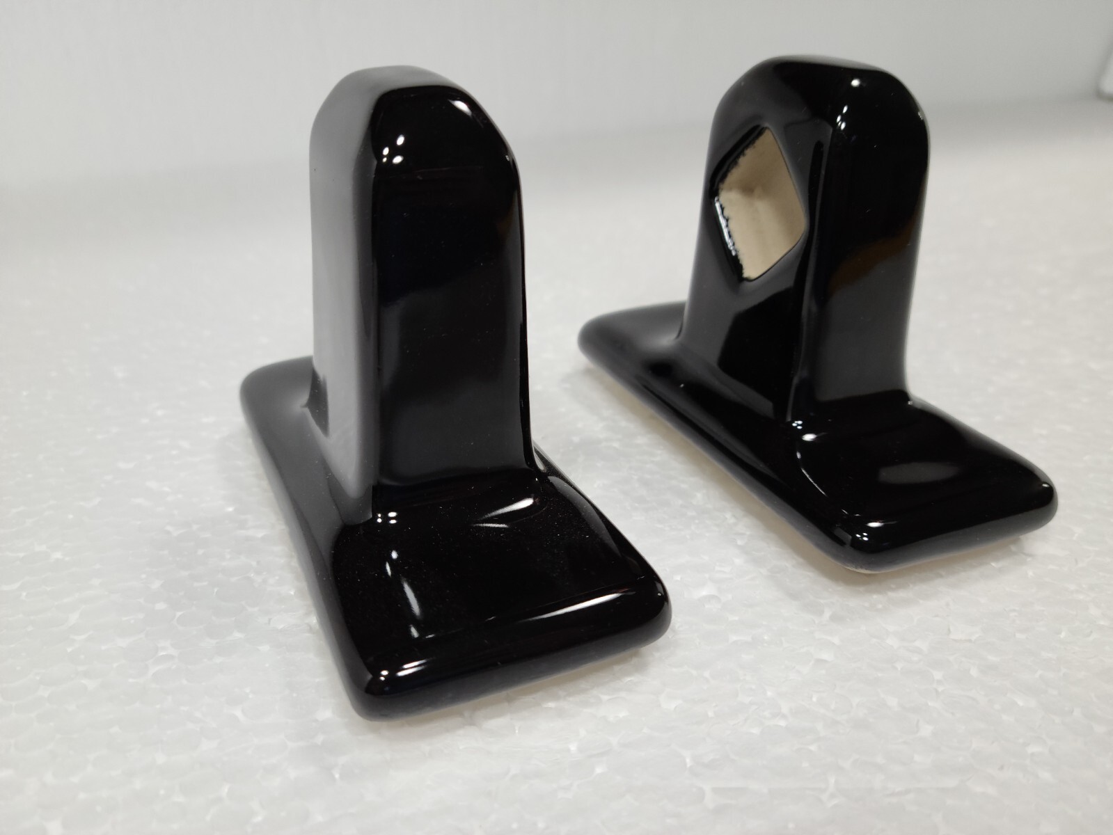 Black Ceramic Towel Bar Rod Rack Post Holder Brackets Tile In Mid Century Modern