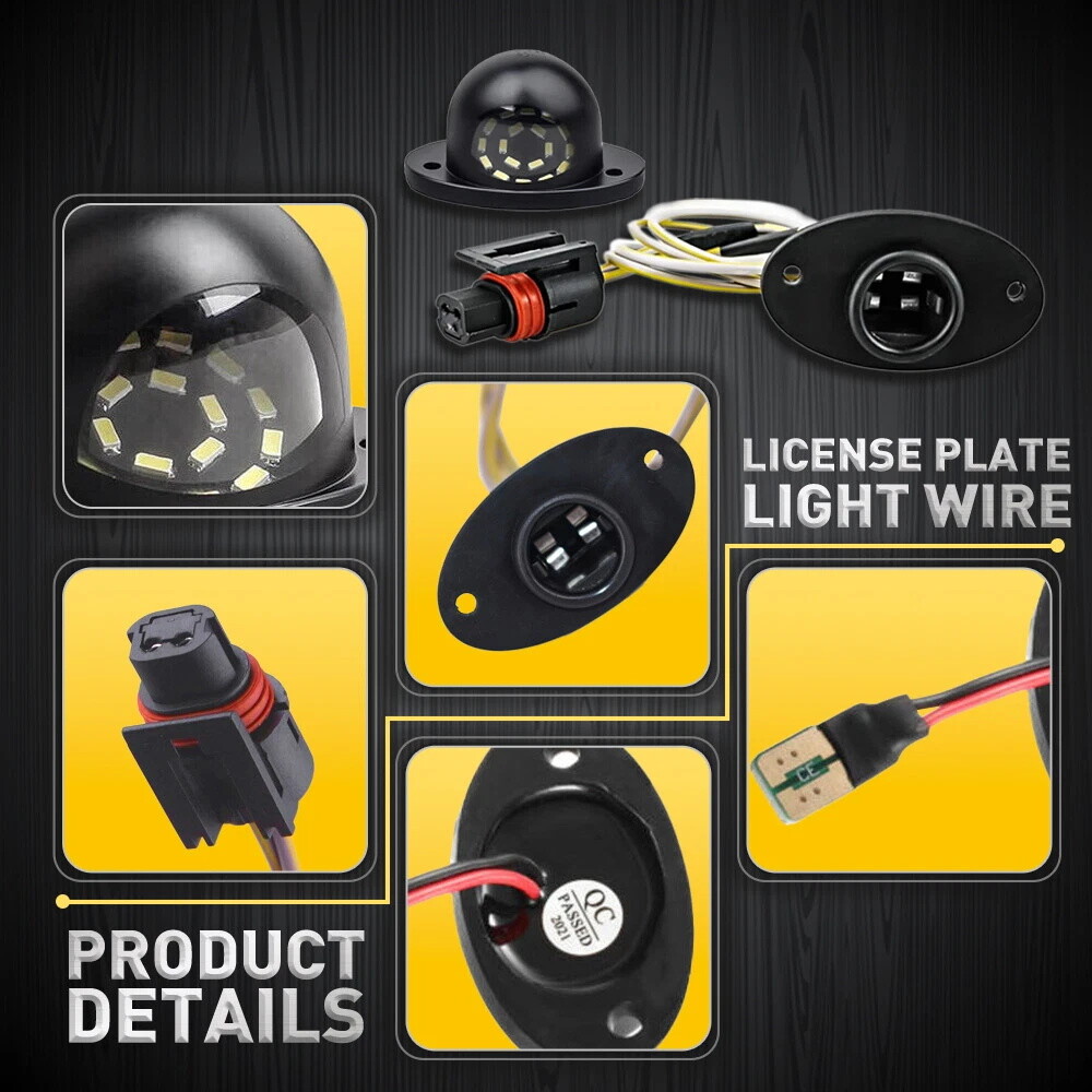 For 1994-2002 Ram 1500 2500 3500 LED License Plate Tag Light With Wire Harness