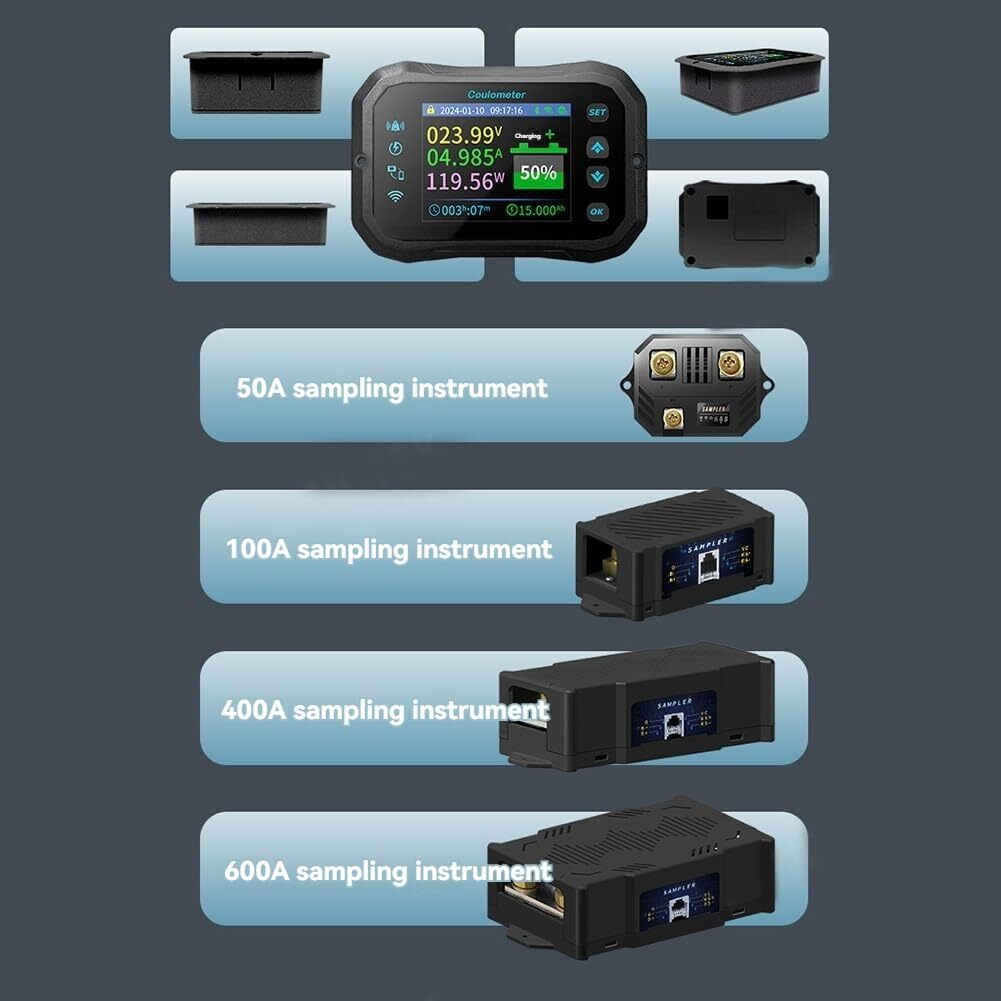 WiFi Battery Monitor Wireless 400A Battery Capacity Indicator Battery Coulometer