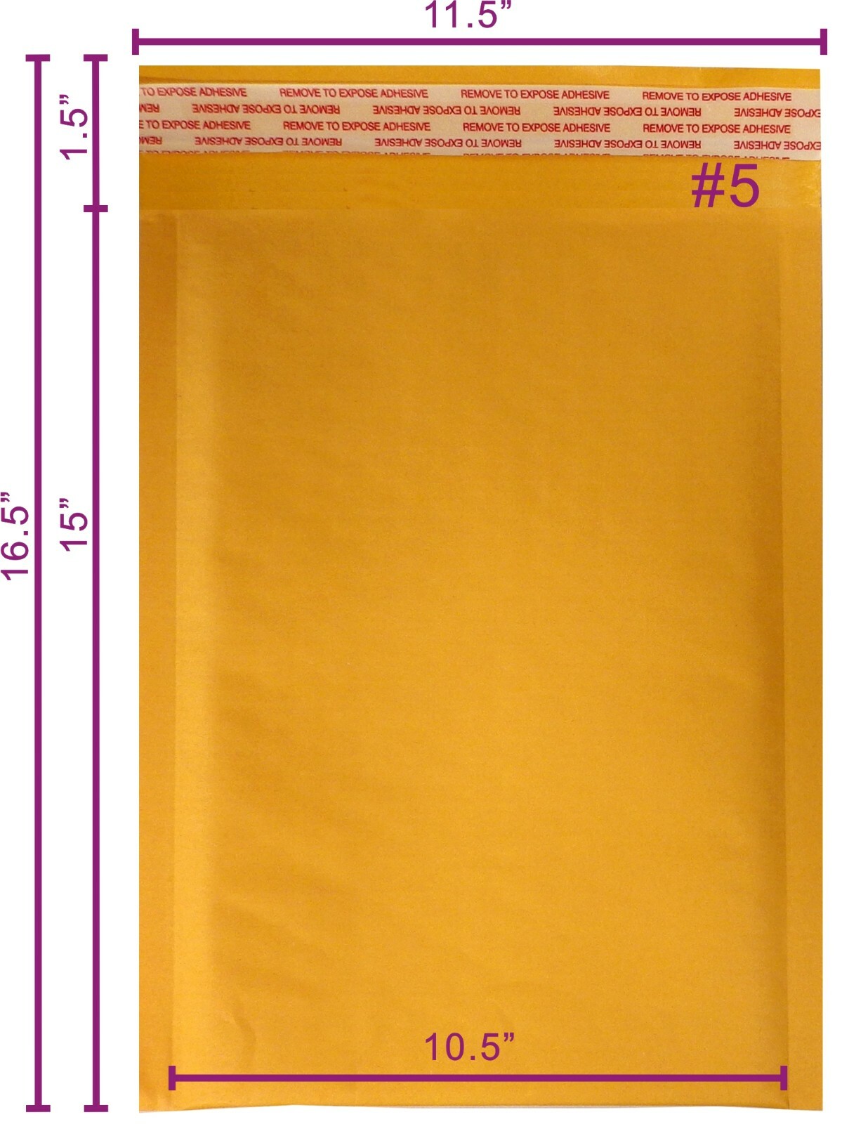 PolycyberUSA 100pcs #5 Kraft Bubble Envelopes Mailers (Inner 10.5x15)