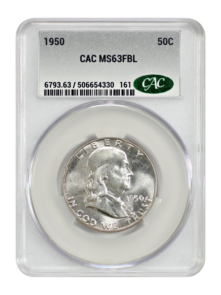 1950 50C CACG MS63FBL - Franklin Half Dollar