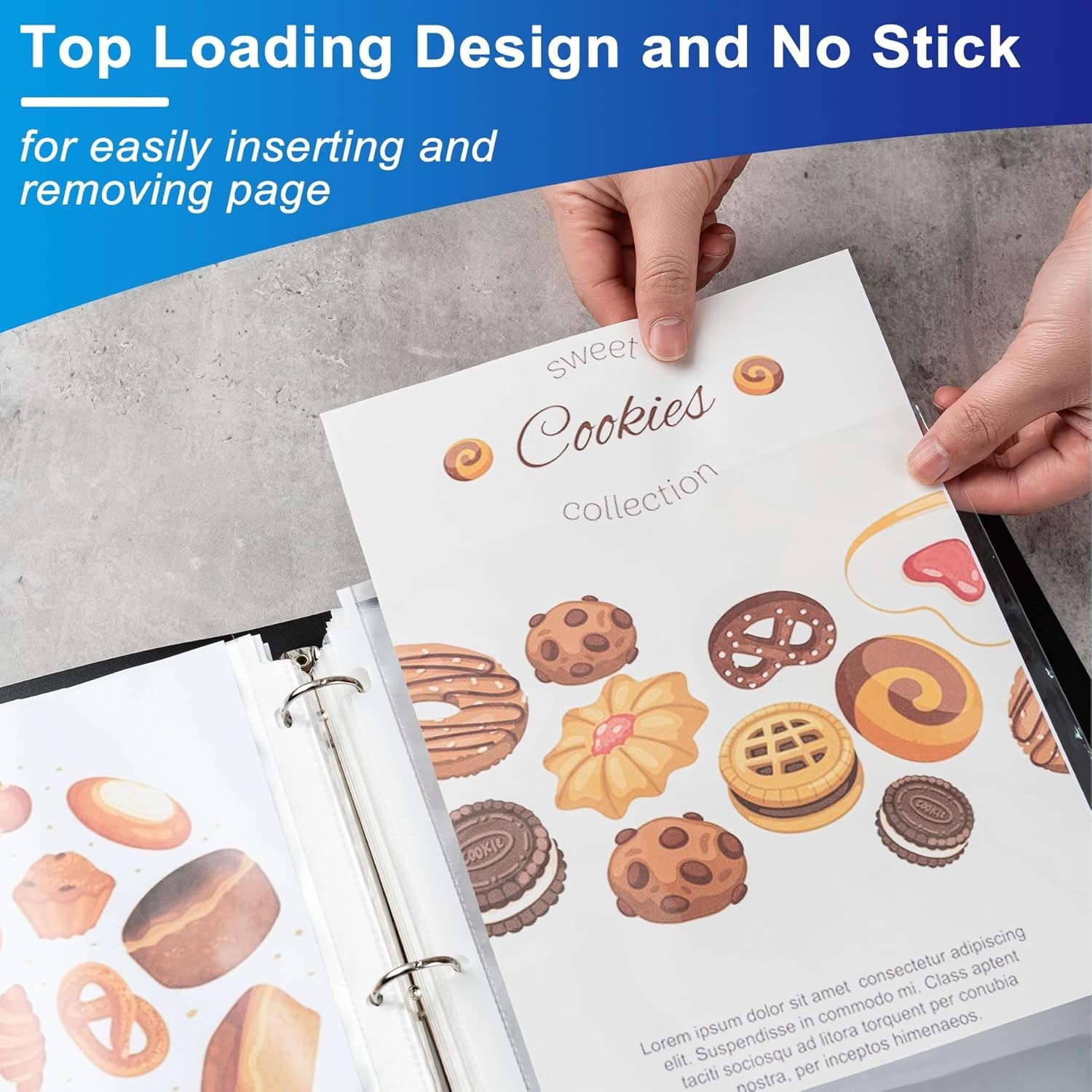 65 Pack Clear Sheet Protectors, 8.5 x 11 inch Page Protectors for 3 Ring Binder.