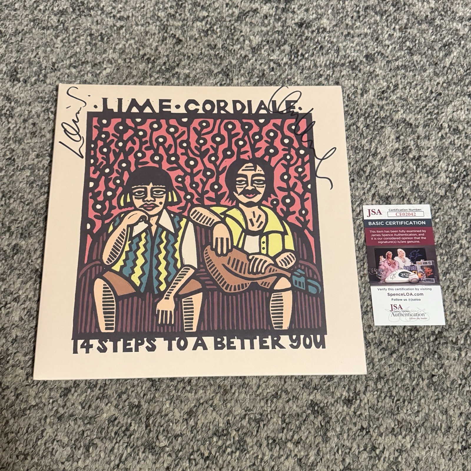 LIME CORDIALE SIGNED 14 STEPS TO A BETTER YOU VINYL RECORD + JSA COA