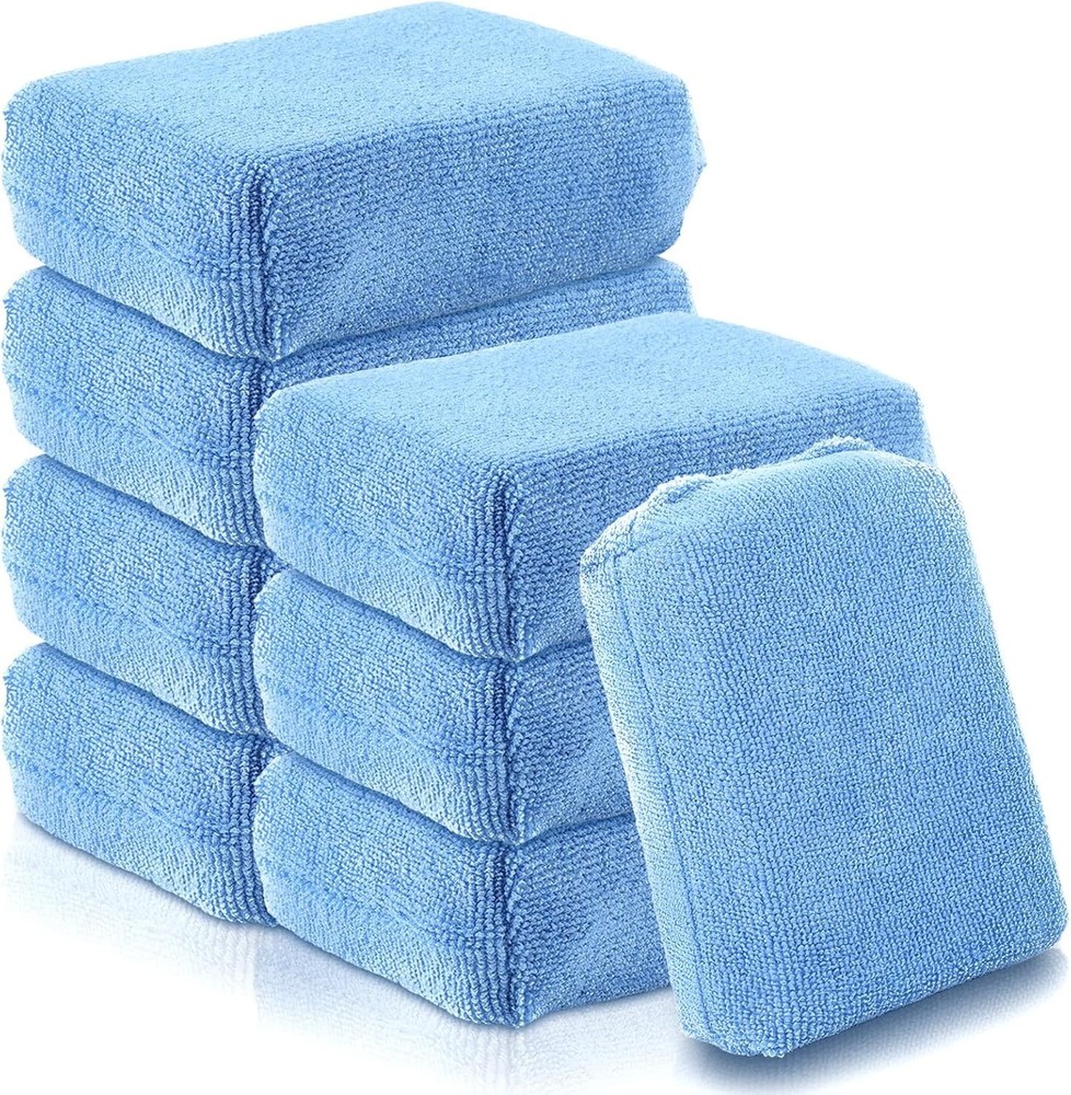 8 PCS Microfiber Applicator Pads - Scratch-Free Buffing & Car Detailing Sponges