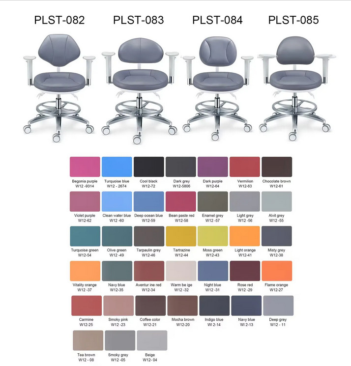 Adjustable Microfiber Leather Cushion Microscope Doctor's Chair with Armrests US