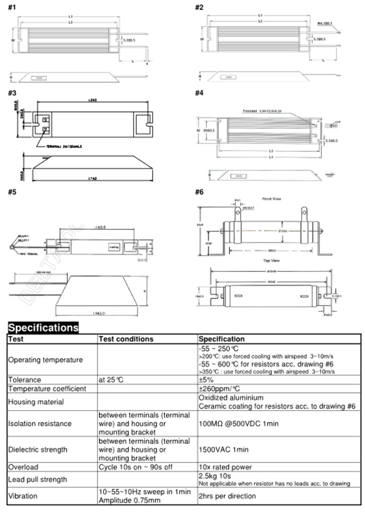 P-BR200W150, Braking Resistor 150 OHM 200W