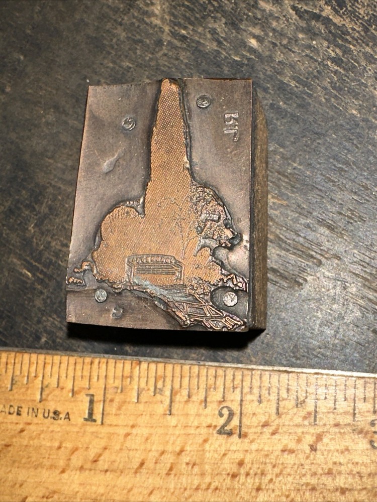 Print Block ( Park Bench Scene ) Copper Face