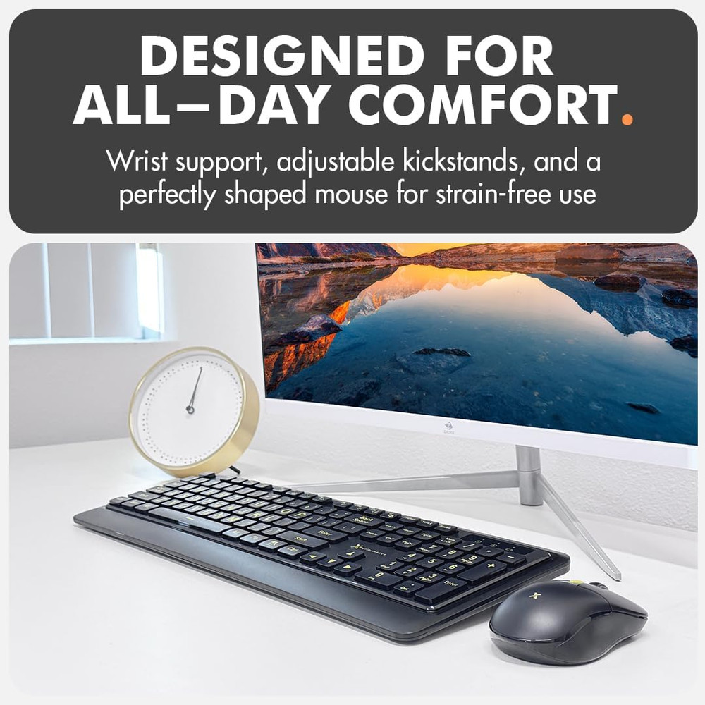 X9 Performance Large Print Wireless Keyboard and Mouse Combo - 4X Larger