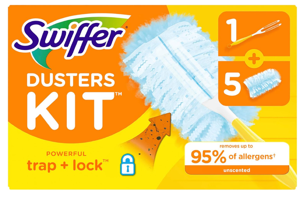 Swiffer Dusters Starter Kit, Kit Includes 1 Handle and 5 Dusters