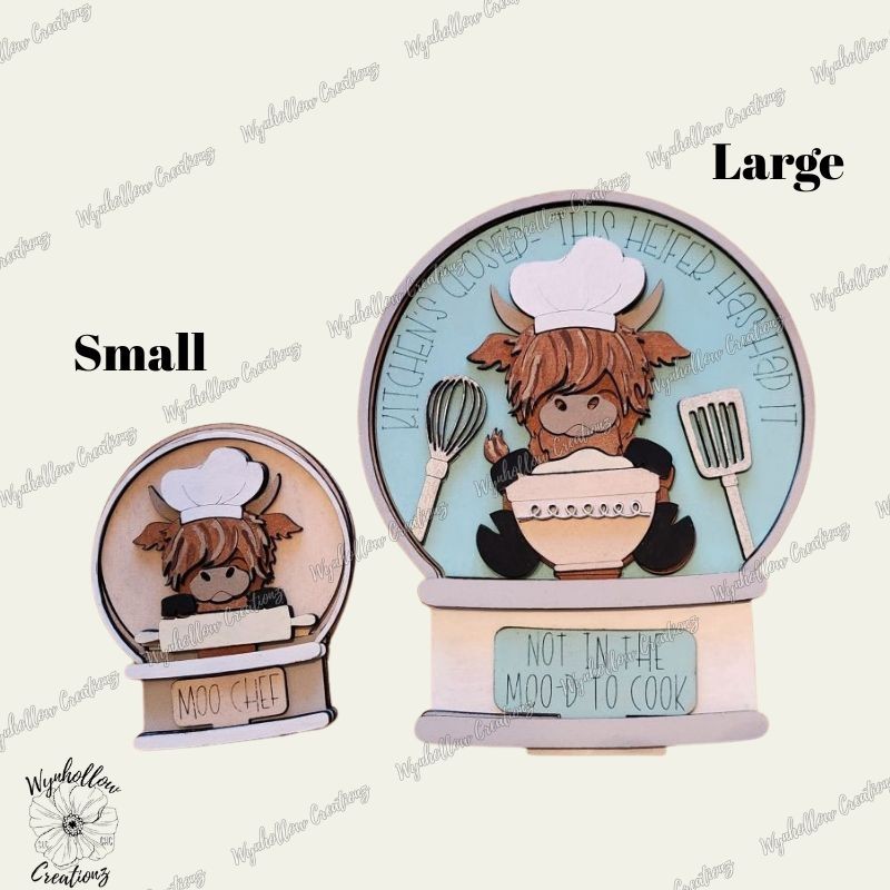 Highland Cow Kitchen Interchangeable Snow Globe