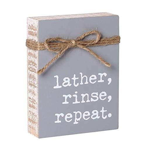 Mini Jute Rope Block Sign (Lather Rinse Repeat)