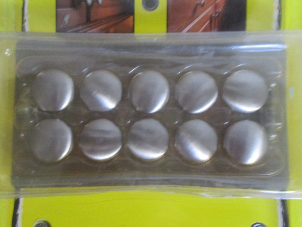 10 Solid Brass Drawer Pull Knobs Brushed Satin Nickel Finish 1" & 1 1/4" Screws