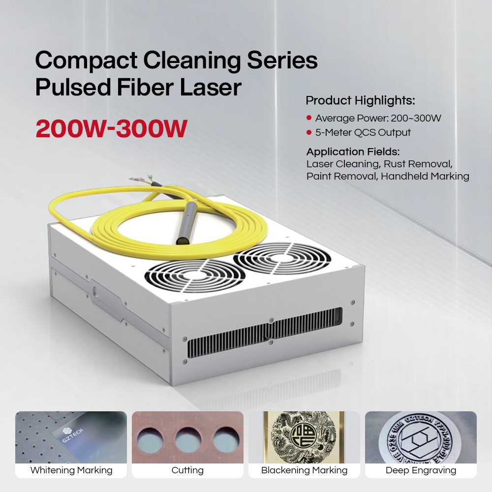 Gztech MOPA Pulse Laser Source 200W 1.5MJ For Laser Cut Cleaning Marking Machine