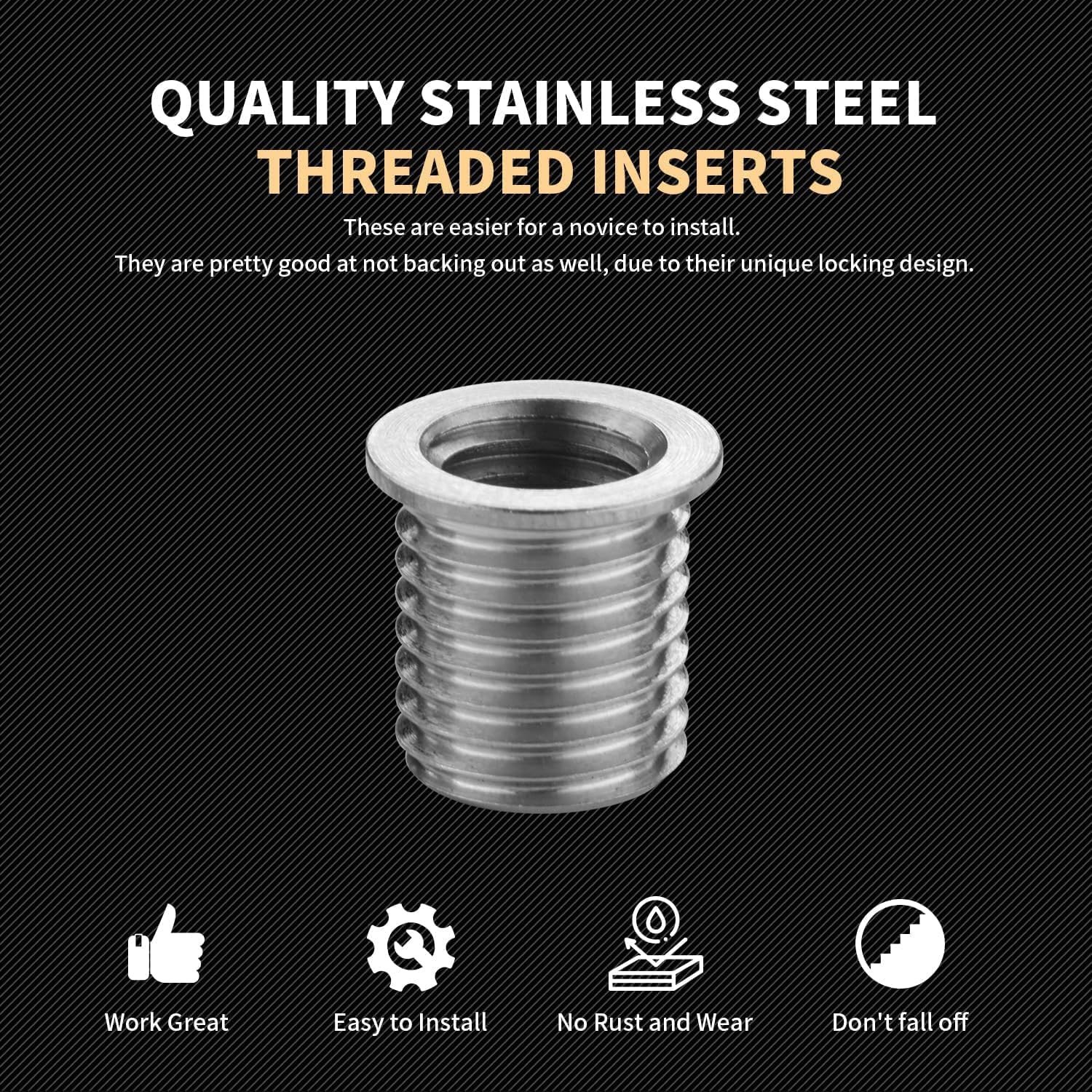 M8x1.25x11.7mmx10pcs Thread Repair Kit with 9.4mm Insert HSS Drill, Tap,