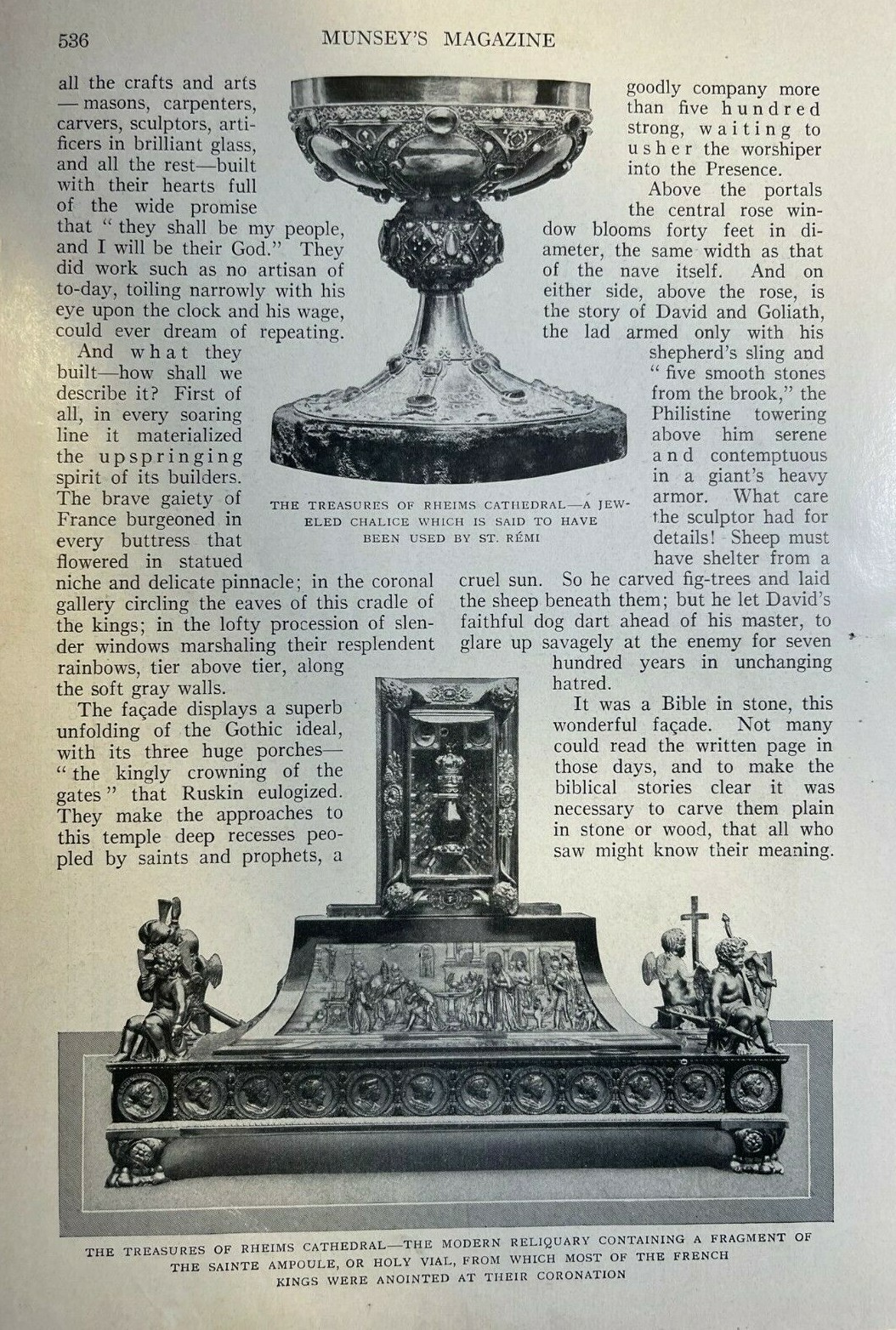 1914 France Rheims Cathedral illustrated