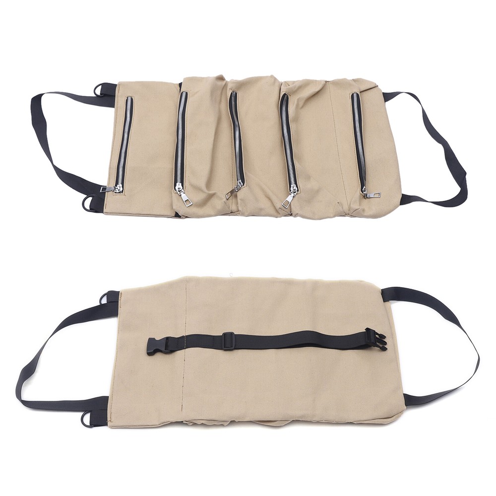 Multi-Purpose Roll Up Tool Bag - Durable Canvas Organizer with Pockets