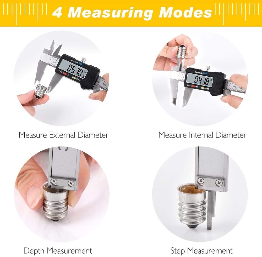 Waterproof Digital Caliper - High Precision Measuring Tool with LCD Display