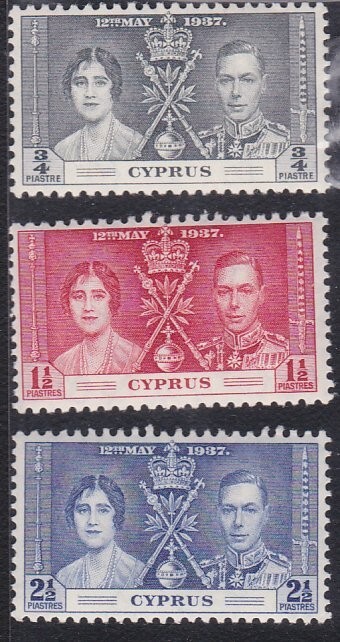 CYPRUS 1937 Coronation set fresh MNH.......................................B3079