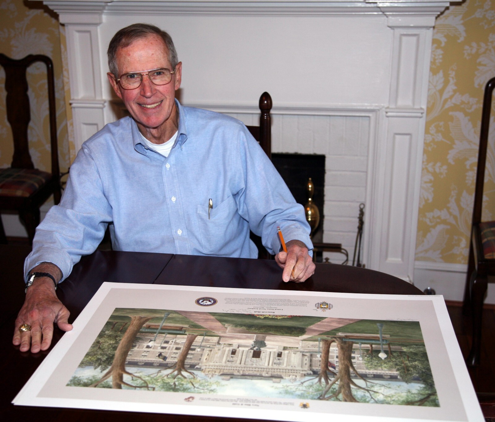 USNA 20x30 Print SIGNED by Colonel John Ripley USMC Navy Cross recipient w/COA