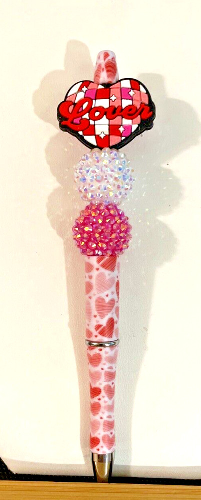 3 miscellaneous beaded pens with 1 ink refill each