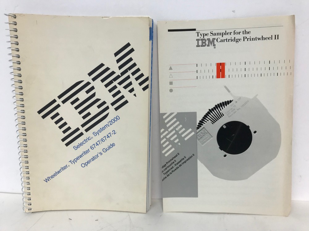 IBM SELECTRIC SYSTEM/2000 WHEELWRITER TYPEWRITER 6747/6747-2 OPERATOR'S GUIDE