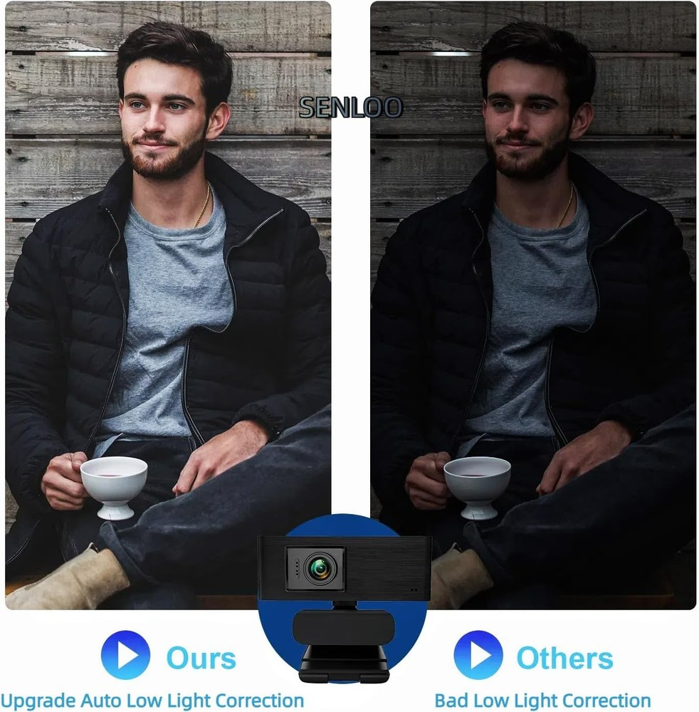 1080P Webcam HD for PC - Web Camera Desktop Computer with Hi-fi Black