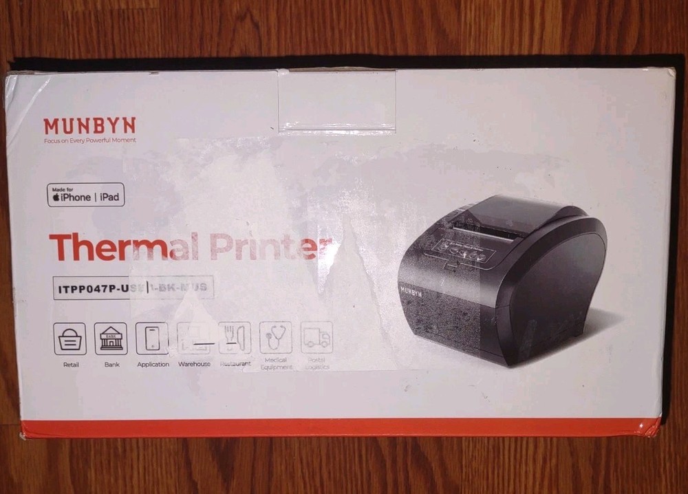 MUNBYN Thermal Receipt Printer ITPP047P USB RS232 LAN WiFi 79.5mm