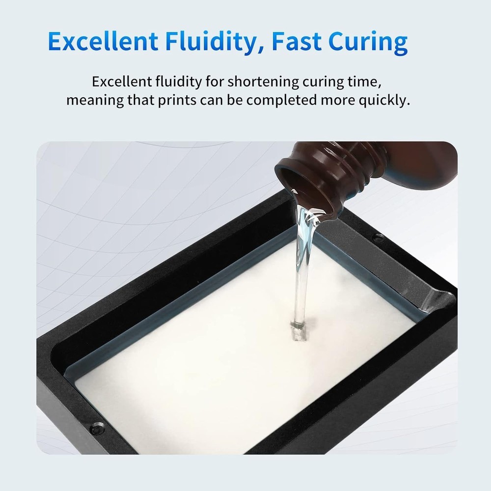 Clear 3D Printer Resin 500g - Quick Curing & High Precision for LCD 3D Printing