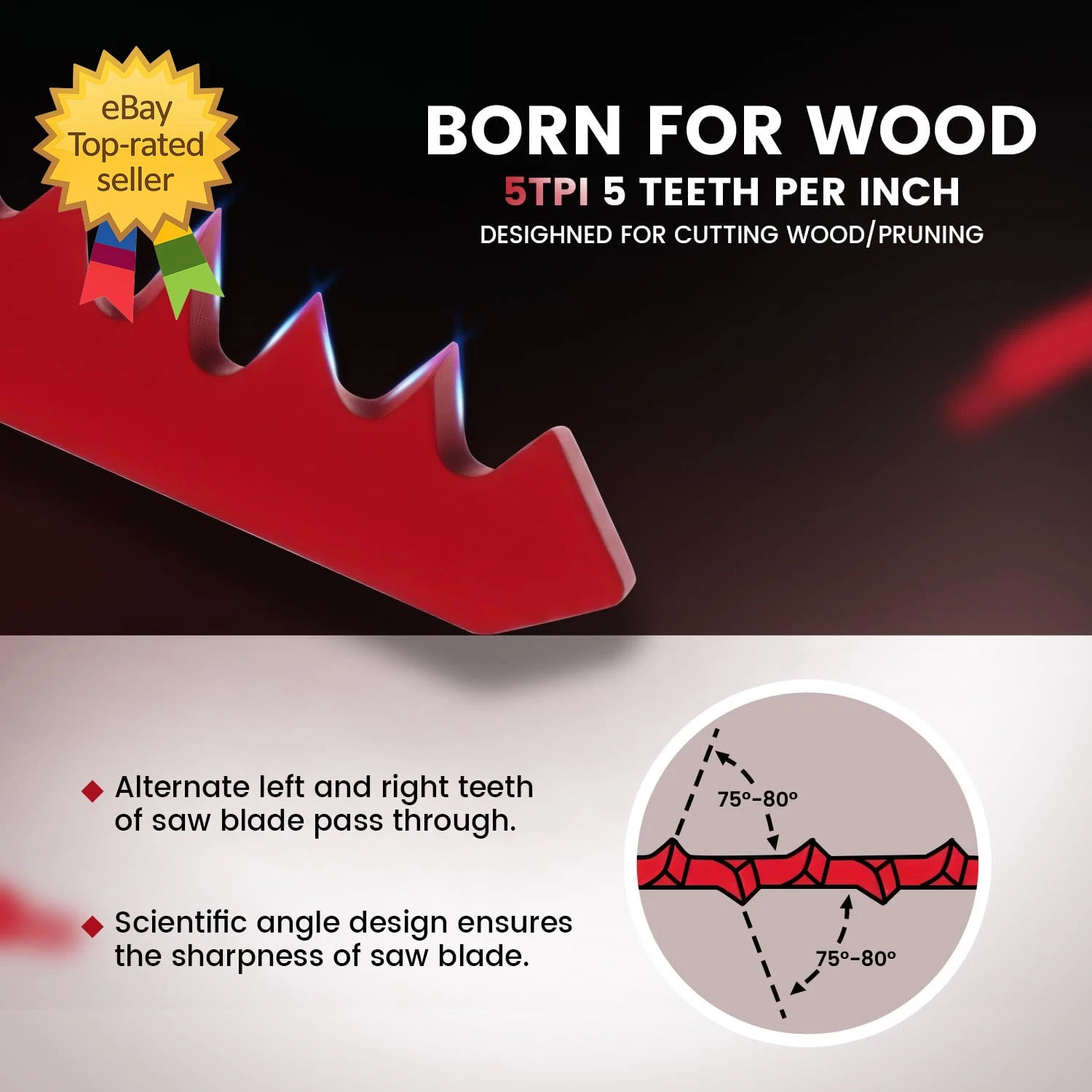 9-Inch Wood Pruning Reciprocating Saw Blades, 6-Piece, 5TPI Wood Saw Blades